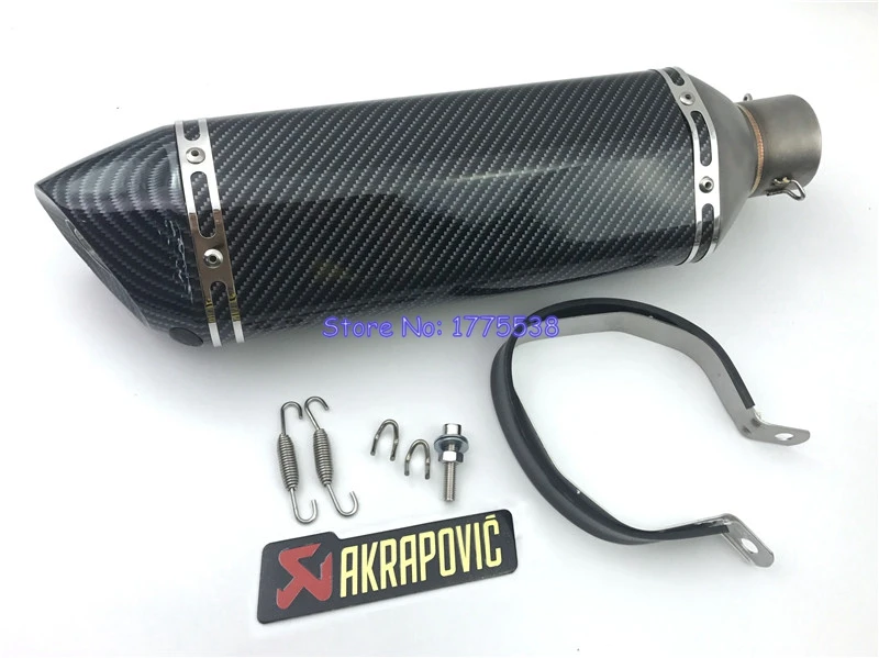 

Motorcycle Exhaust Muffler Universal ID:51mm/61mm L:470mm Stainless Steel Carbon Fiber Face Motorbike Exhaust Pipe DB Killer