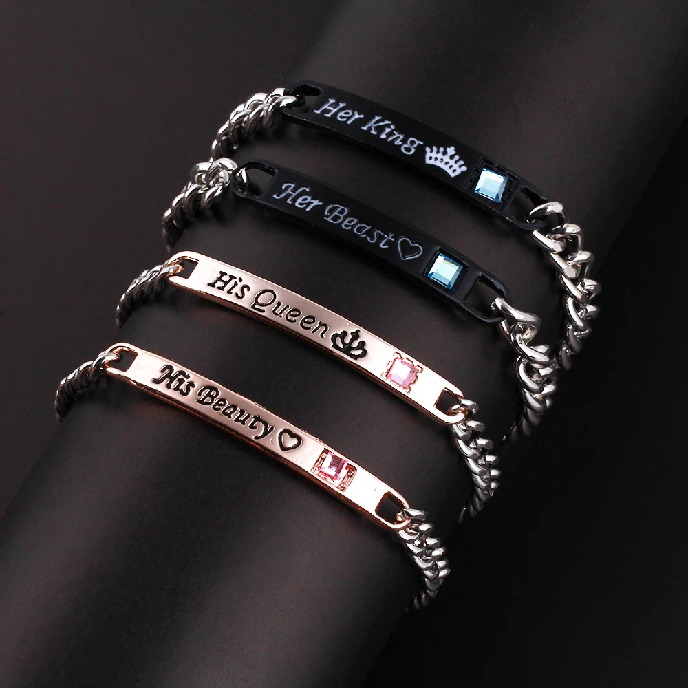 

GDFSY Max Length22/18.5cm Couple Fashion Alloy Hand Strap Bracelet Birthday Gifts Memorial Day For Yours Dear Female friend S034