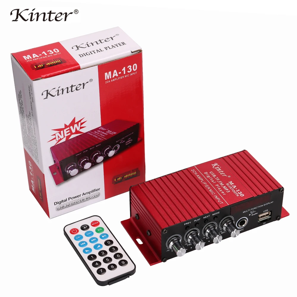 Kinter MA-130 аудио усилитель 2,0 канал 20 Вт Hi-Fi стерео звук с MP3 USB TF BT AUX Функция микрофона вход FM в домашнем автомобиле