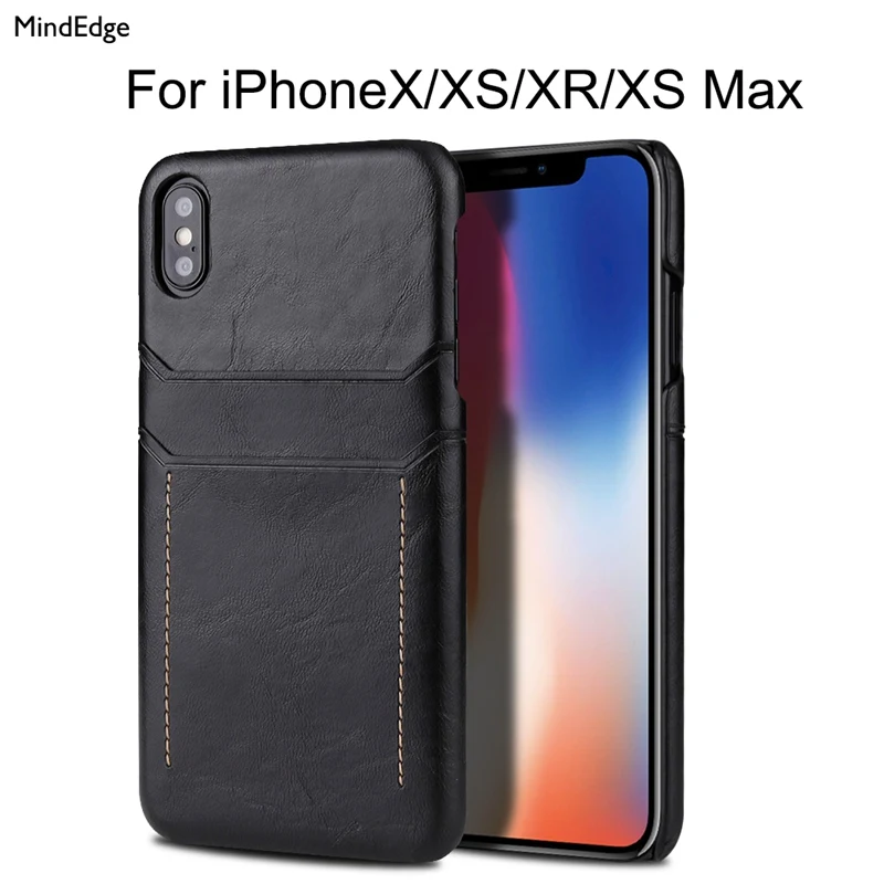 Business Style Card Holder Leather Back Cover Case for iPhone XR XS Max Case Shockproof Coque for iPhone 6 7 8 Plus Shell