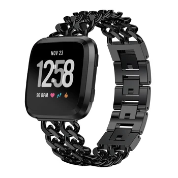 

Bemorcabo Premium Stainless Steel Metal Band Strap Replacement Wristbands with Rhinestone Bling Bracelet for Fitbit Versa 6Color