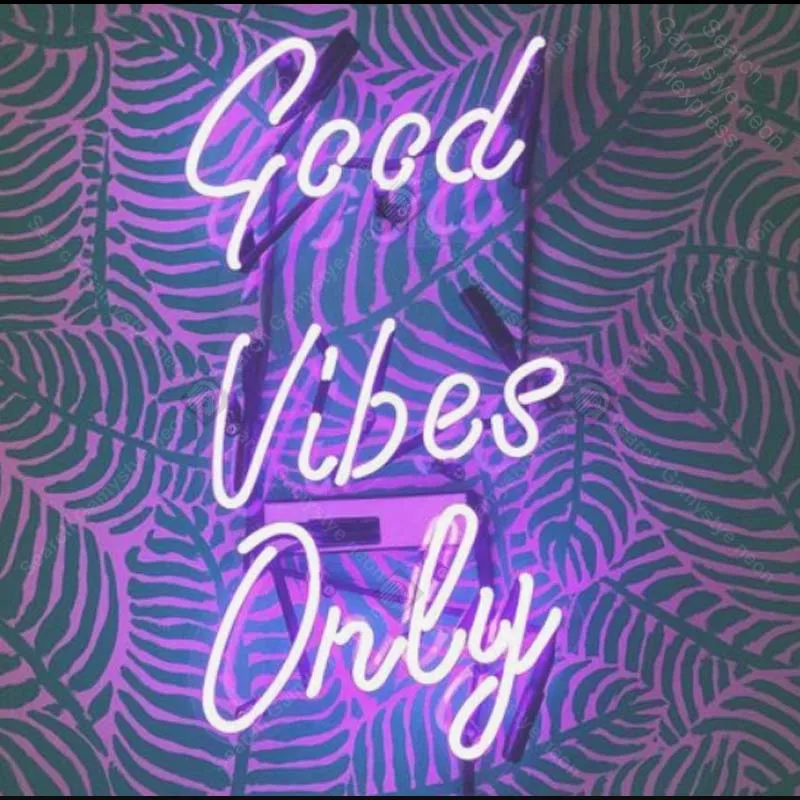 

Neon Sign for good vibes only Neon Bulb sign handcraft gifts hotel neon signboard wall lights anuncio luminos with clear board
