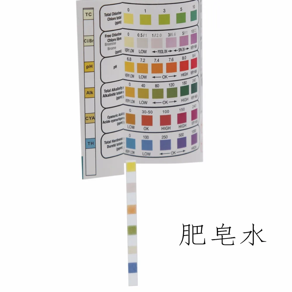 50 шт/бутылка 2/3/4/5/6 в 1 PH бумага Тесты er воды плавательного Бассеина Тесты полоски щелочной свободного хлора брома Тесты er 40% off
