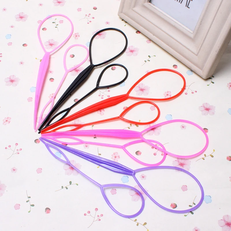 Girls Hair Magic Twist Centipede Styling Braid Clip Stick Bun Maker Hairstyle Tool Plastic Needle Ponytail Loop Hair Accessories gold hair clips