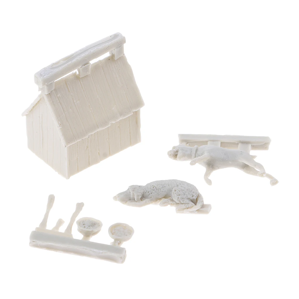 1/35 Dog & Kennel Model Body Building Kit DIY Animal Figurine Sculpture Gift