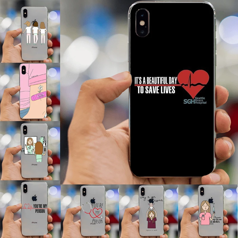 

Spain Cartoon Medicine Doctor Nurse Transparent Soft silicone TPU Case For iPhone XS Max 5C 4S 8 X 7 6 6S Plus 5 5S SE XR Case
