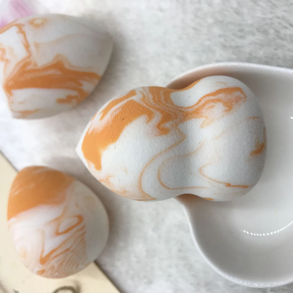 

1 Pc Makeup Foundation Sponge Cosmetic Puff Powder Smooth Beauty Makeup Marbled Tool Blending Powder For Face Nose Eyes