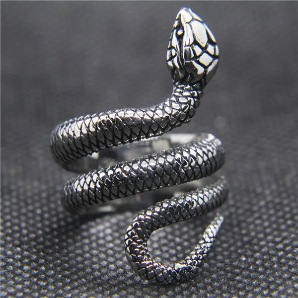 Модные Кобра кольцо 316L Нержавеющая сталь Для женщин мужские серебряные кольца змеи
