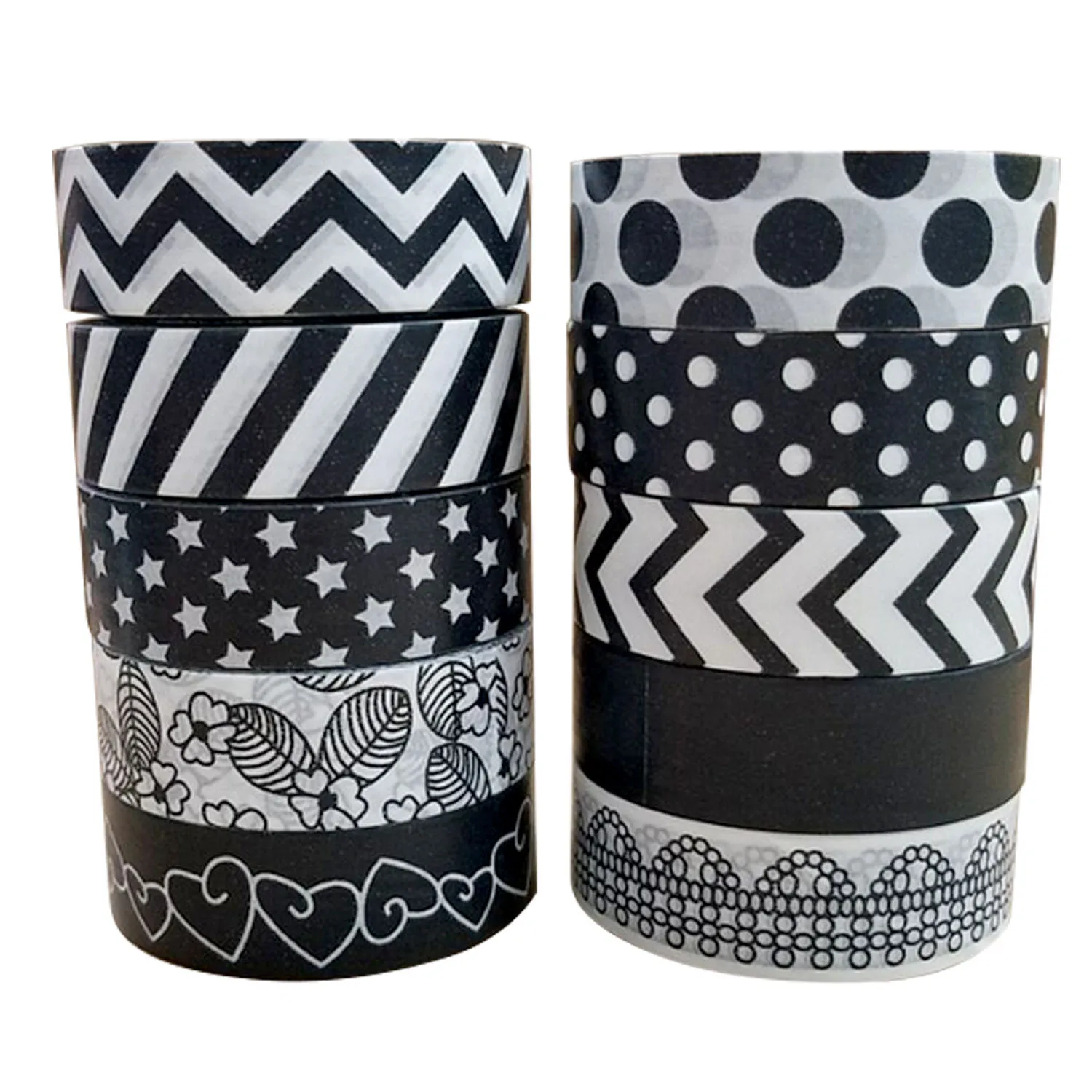 10 Rolls Assorted Styles Adhesive Washi Masking Tape Paper Scrapbook