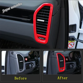 

Lapetus Auto Side Front Air Conditioning AC Outlet Vent Frame Cover Trim ABS For Porsche Cayenne 2018 - 2020 Red / Carbon Fiber