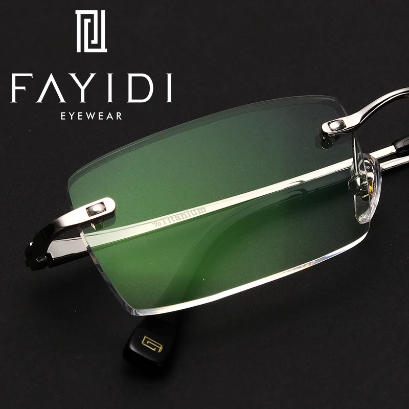 

Metal Men Retro Computer Driving Optical Frameless Contact Clear Lens Glasses Frames For Men's Glasses #F112