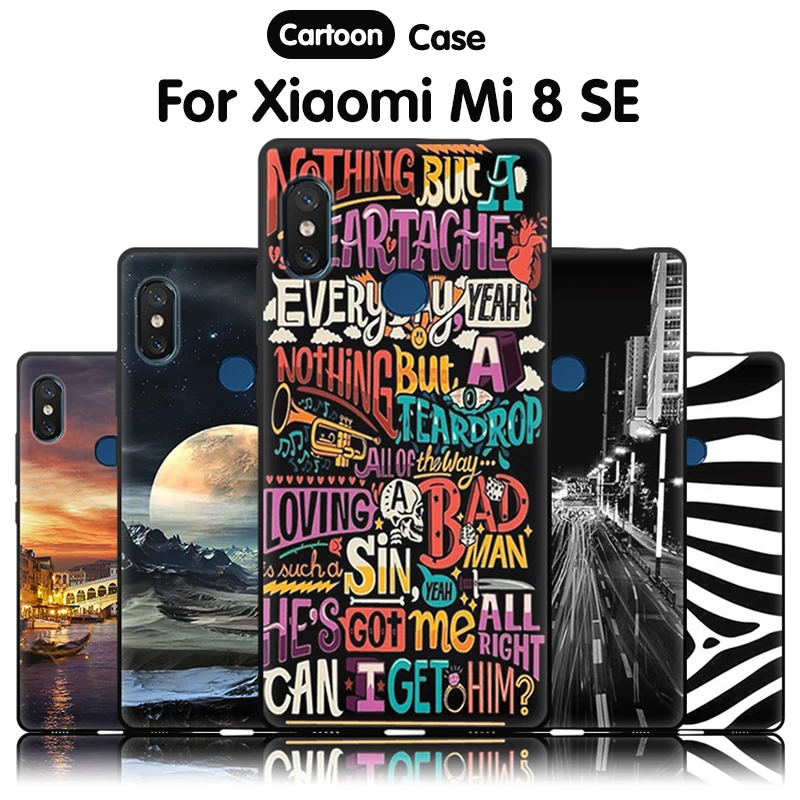

JURCHEN Phone Case For Xiaomi Mi 8 8 SE Case Soft Silicone Back Cover For Xiaomi Mi 8 SE Case Xiami Xiomi Mi8 8SE Cute Cartoon