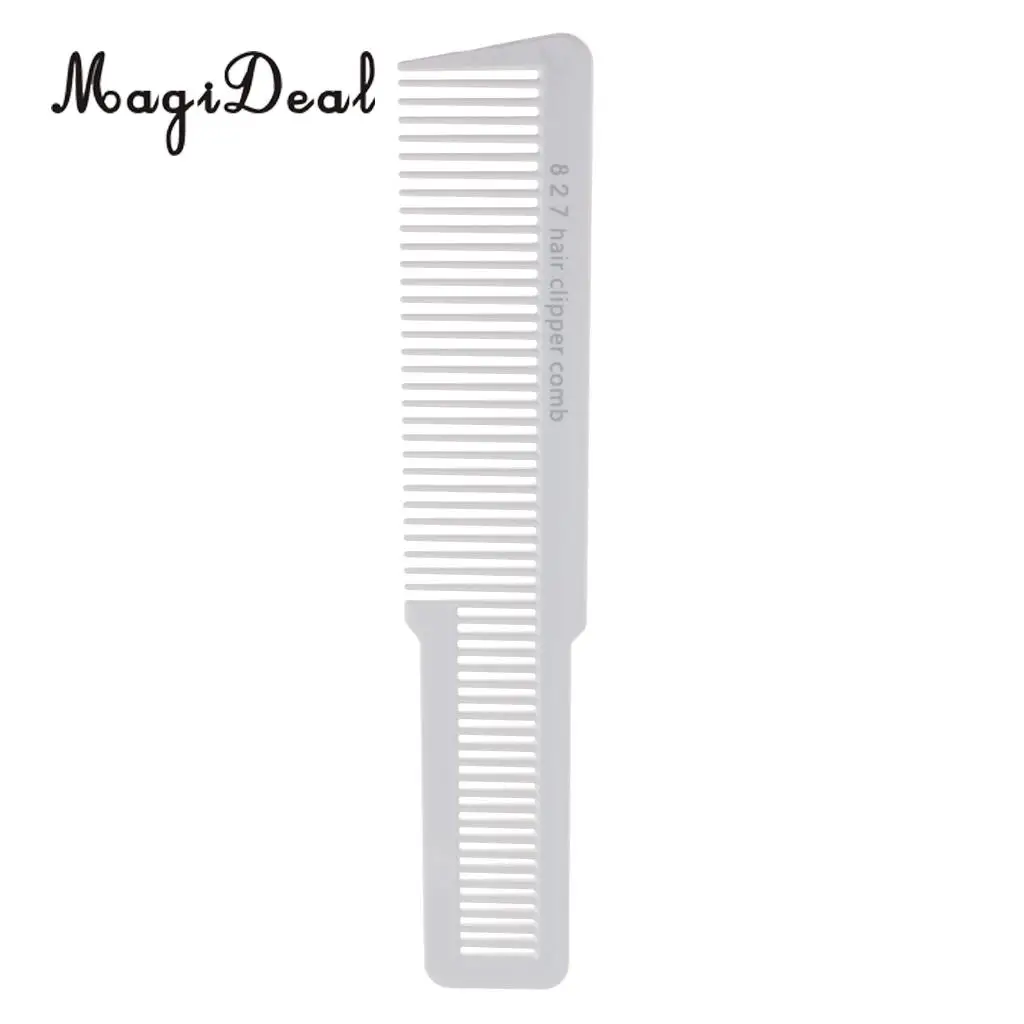 Professional Flat Top Stylist Salon Barber Clipper Cutting Hair Comb Pro Salon Styling Tool White