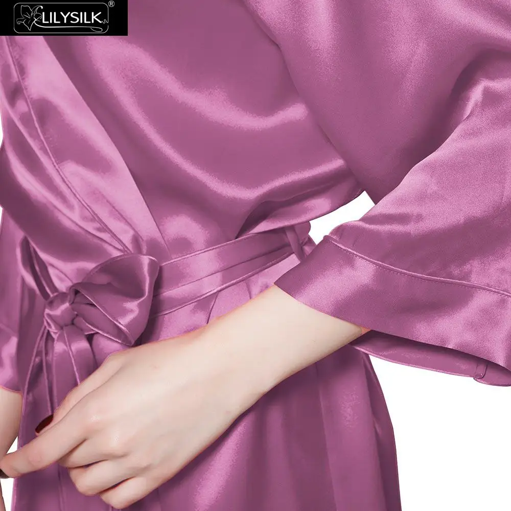 LilySilk халат пижамы кимоно Халаты женские роскошные натуральные шелковые короткие