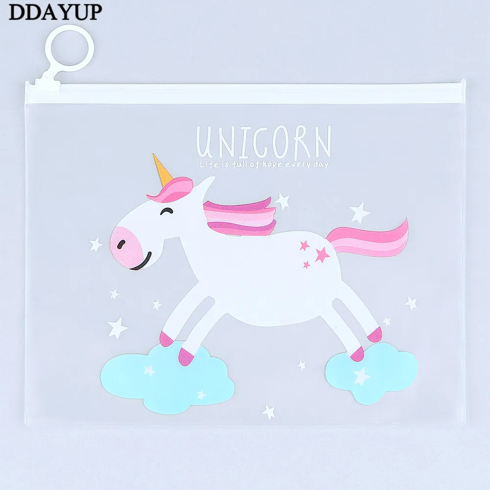 Прозрачный чехол-карандаш с мультипликационным принтом Kawaii Unicorn, большая сумка-карандаш для девочек, для детей, для офиса, школы, канцелярские принадлежности - Цвет: Style2