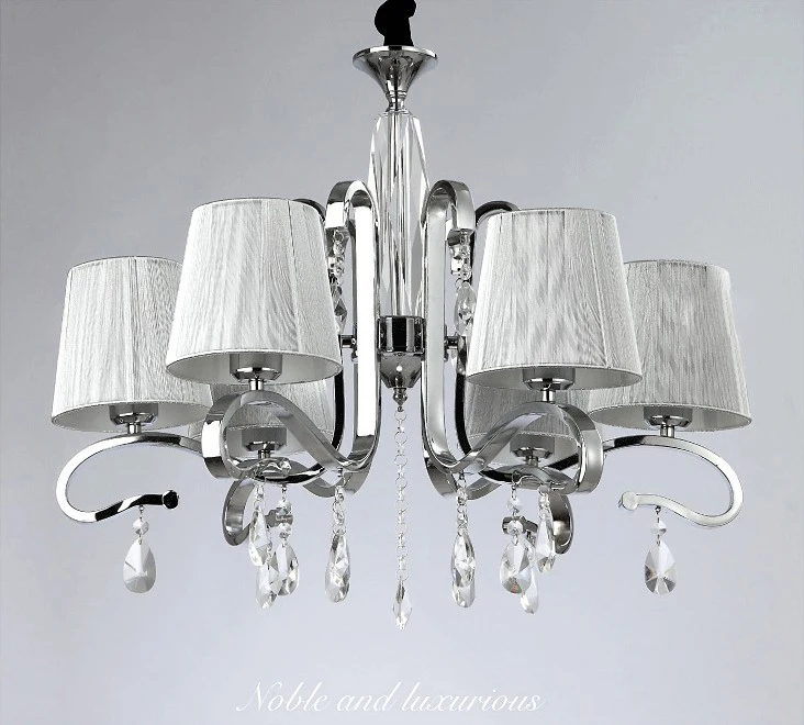 Chandelier Light Large Multiple Fabric Shade Glass