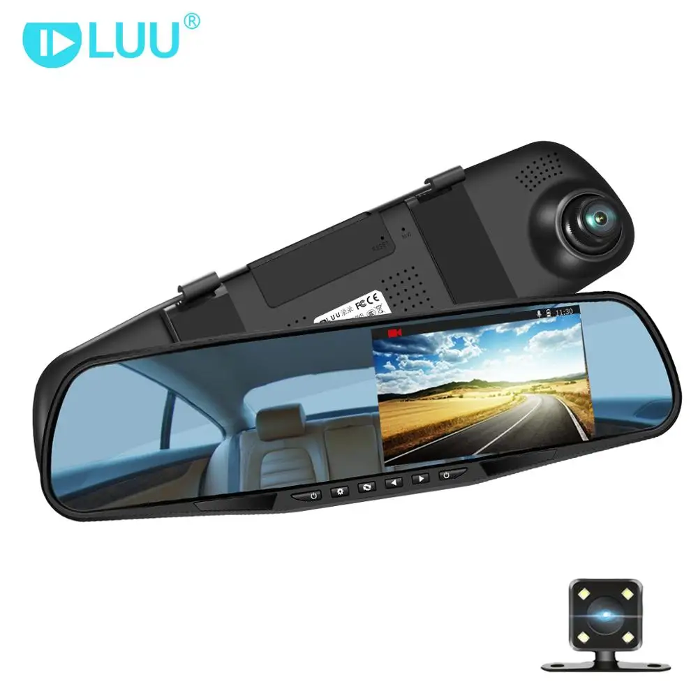 LUU 4 3 дюймов 720P HD Автомобильный видеорегистратор Камера авто зеркало заднего вида