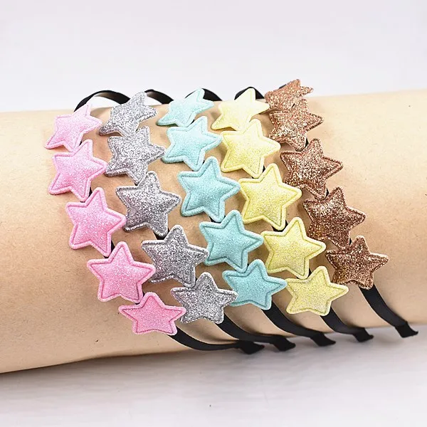 

Boutique 15pcs ins Fashion Cute Glitter Star Hair Sticks Cartoon Hairbands Princess Headware Party Hair Accessories