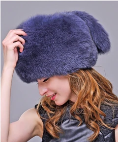 HM008 зимние шапки для женщин, шапка из натурального Лисьего меха, женские зимние шапки, цельные шапки из меха енота - Цвет: fox grey