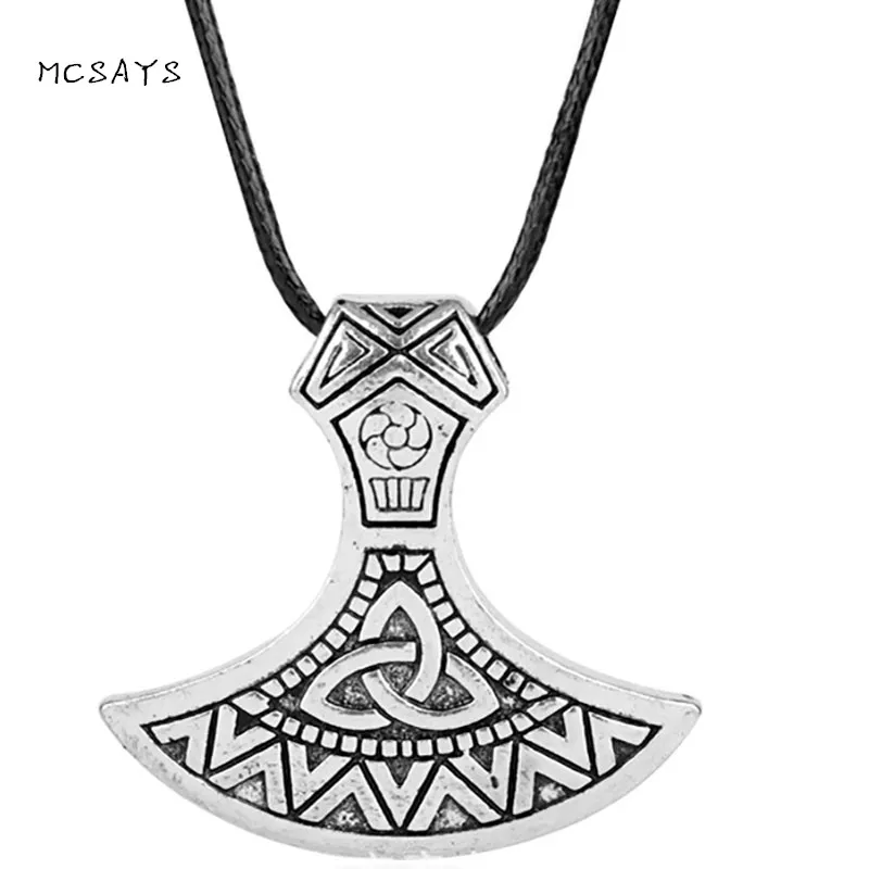 MCSAYS норвежский викинг украшений Бронзовый боевой Raptor Топоры кулон веревку цепи