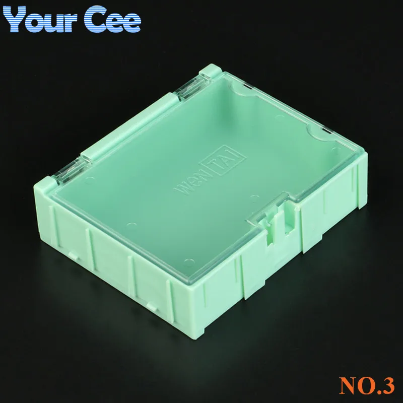 1 шт. SMD SMT компонент IC ящики для хранения контейнеров Diy Электронные практичные ювелирные изделия патч Коробка Чехол зеленый синий розовый белый желтый - Цвет: NO.3 Green Color