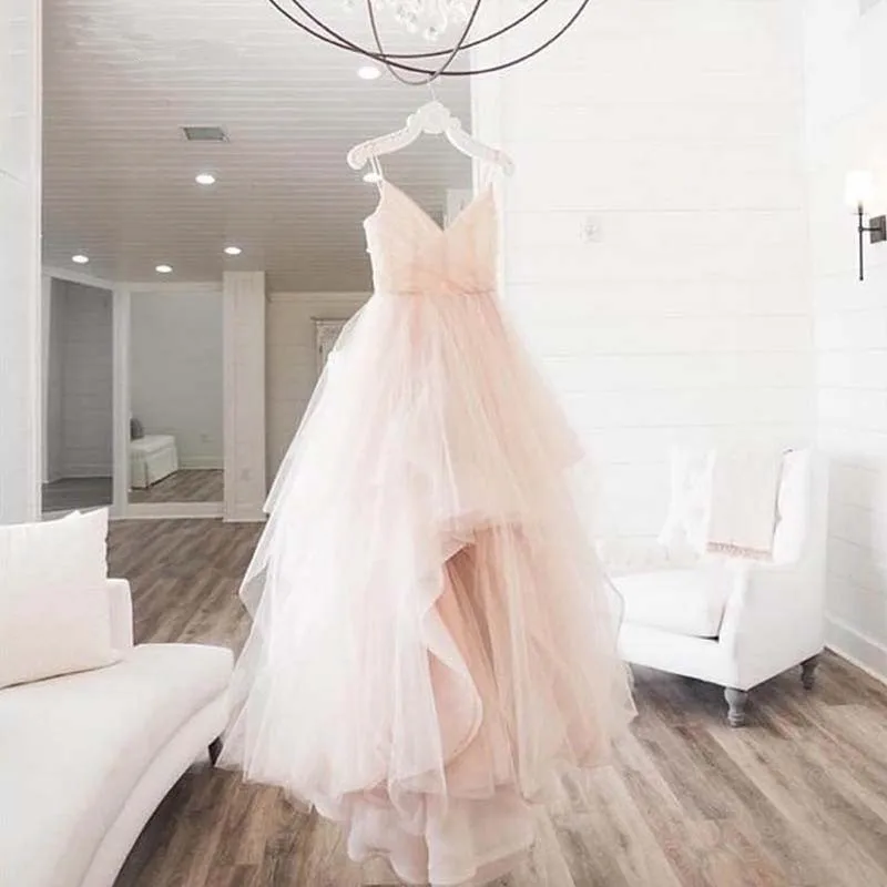 Romantic-White-Floor-Length-Wedding-Dress-2018-Bridal-Dresses-Straps-Tulle-Zipper-Back-Floor-Length-Vestido (2)