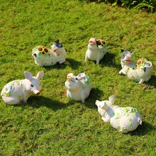 Смолы животных Свинья садовые статуэтки скульптуры, украшения сада Открытый сад лесной пейзаж двора украшения