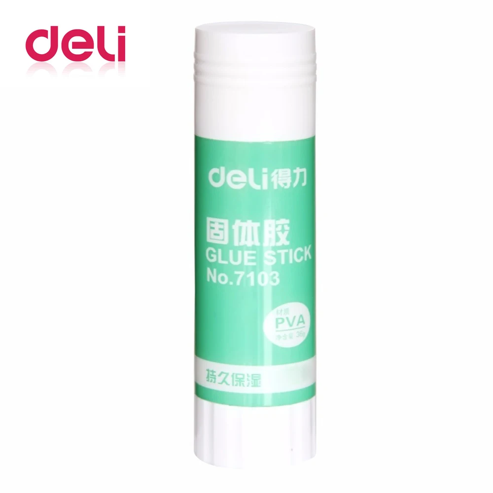 

Deli 1 pcs PVA Liquid glue Stick Big Size 36g High Viscosity Solid Glue Good Slip Drying Solid White Color 30x110mm Deli 7103