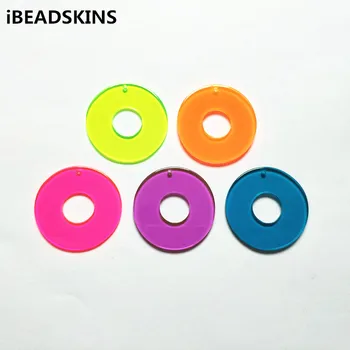 

New arrival! 35mm 100pcs acrylic Neon effect rings-shape charms for stud earrings/earrings accessories/Earring parts DIY
