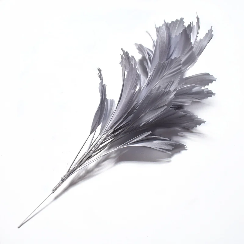 1 шт Натуральные Цветные гусиные перья, вечерние украшения, 30 см, перья, цветок для самостоятельного изготовления ювелирных изделий, свадебная брошь - Цвет: gray
