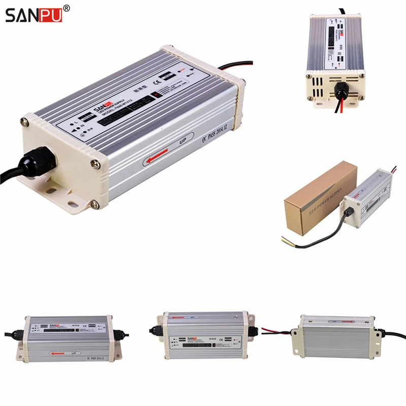 SANPU 60 W светодиодные драйверы 12V 5A импульсные источники питания 110V 220V AC DC Трансформаторы освещения IP 63 полный