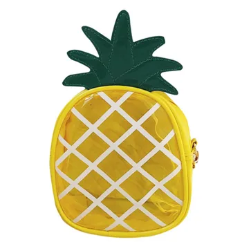 

Women 2019 Hot Sales Cute Fashion Handbags Shoulder Lady New Transparent Pineapple Universal Mobile Phone Bags Wallet Bag