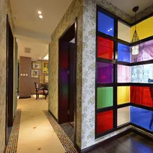 Цветная декоративная пленка для стекла, защитная пленка, декоративная пленка, оконные наклейки, специальная Тонировочная пленка, красный, желтый, синий, зеленый, 1,52 м x 15 м