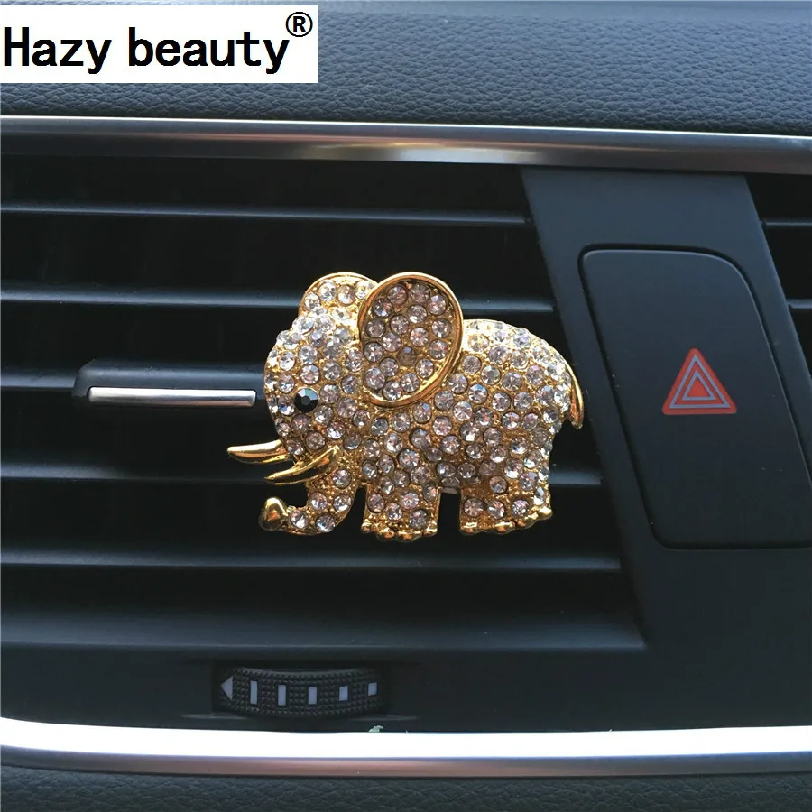 Туманная красота Высококачественный алмазный Кристалл Слон автомобильный парфюм Клип Леди Автомобиль Стайлинг воздуха на выходе аксессуары освежитель воздуха Стайлинг