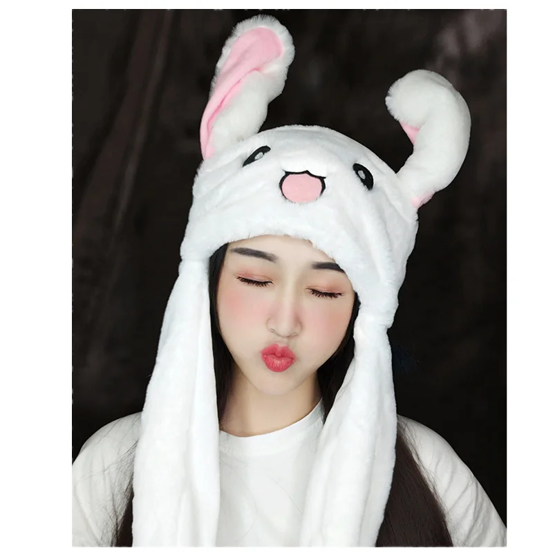 

Kids Cartoon Hats Moving Ears Cute Rabbit Toy Hat Airbag Kawaii Funny Toy Hat for Girls Cap Kids Plush Toy For Children's Toy
