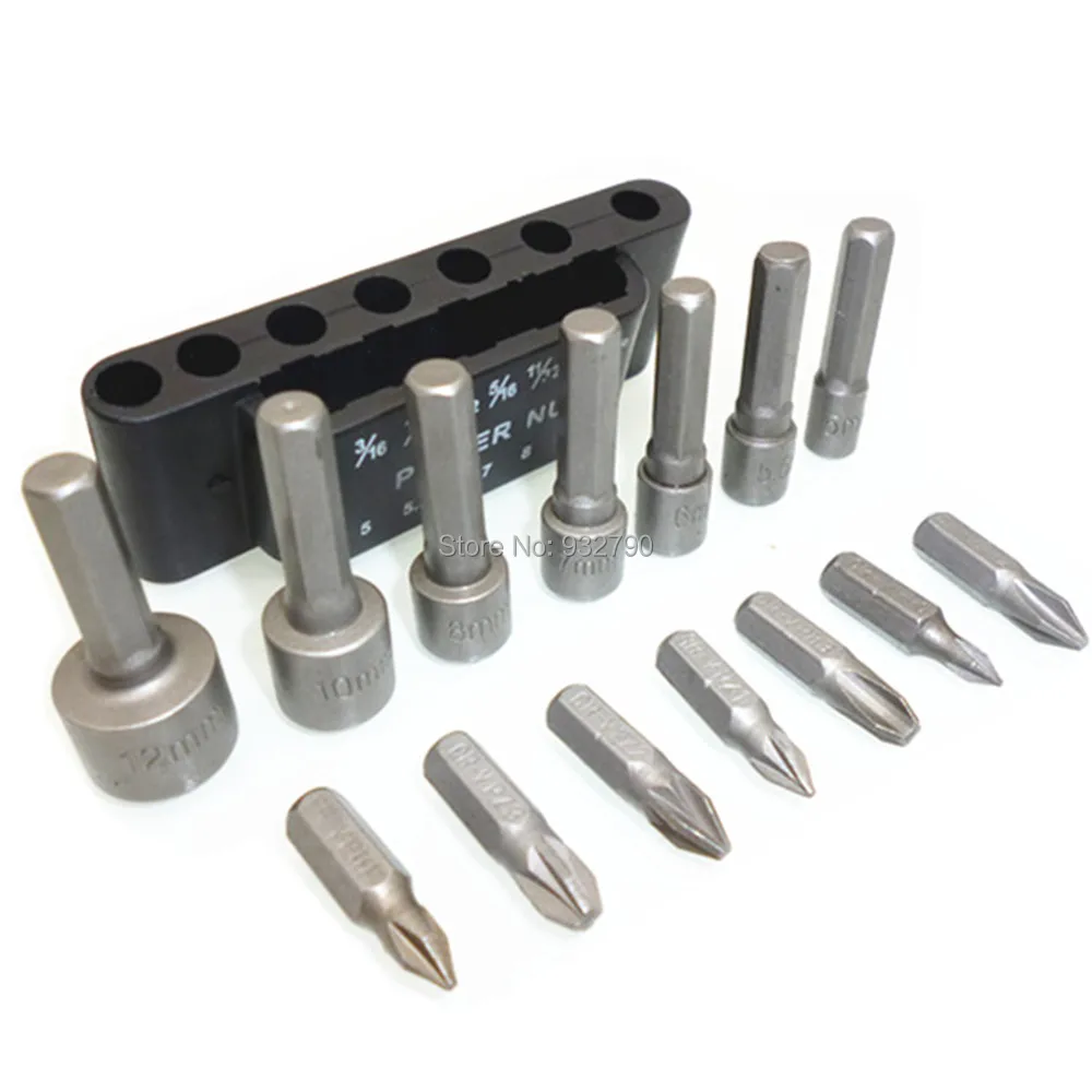 14pc 5 12mm Quick change Power Nut Driver Bit Socket Power Drill Bits 1