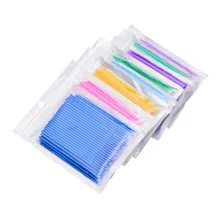 100 шт./упак. Горячая Безворсовой одноразовые Кисточки для макияжа ресниц удаление инструмент тампон микро щетки для наращивания ресниц Инструменты