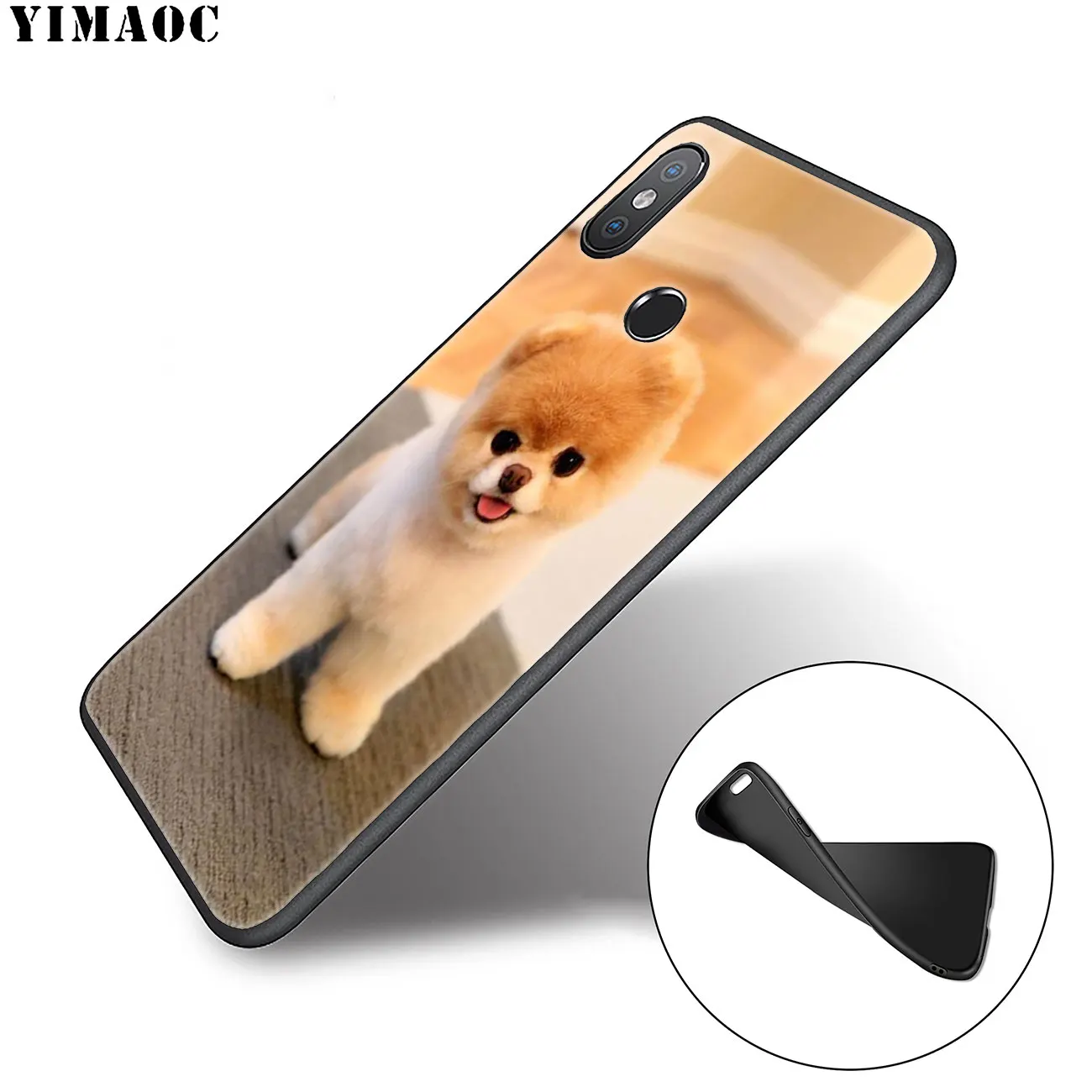 Мягкий силиконовый чехол YIMAOC для Xiaomi Redmi K30 K20 Note 8 8T 7 5 6 Pro Mi с черным цветком из
