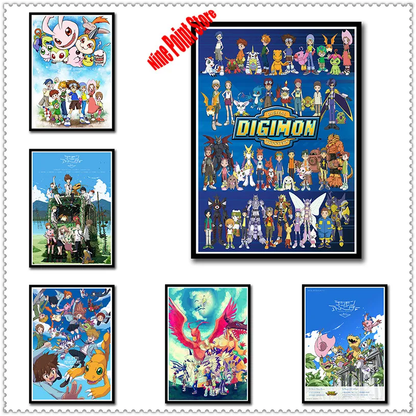 

Digimon Adventure Tri Anime Coated paper Poster Print Yagami Taichi Agumon Pictures For Living Room Decor Gift