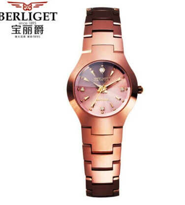NOBOX мужские часы BERLIGET из вольфрамовой стали 50 м, наручные часы BERLIGET из вольфрамовой стали - Цвет: NoboxGoldrosewomen