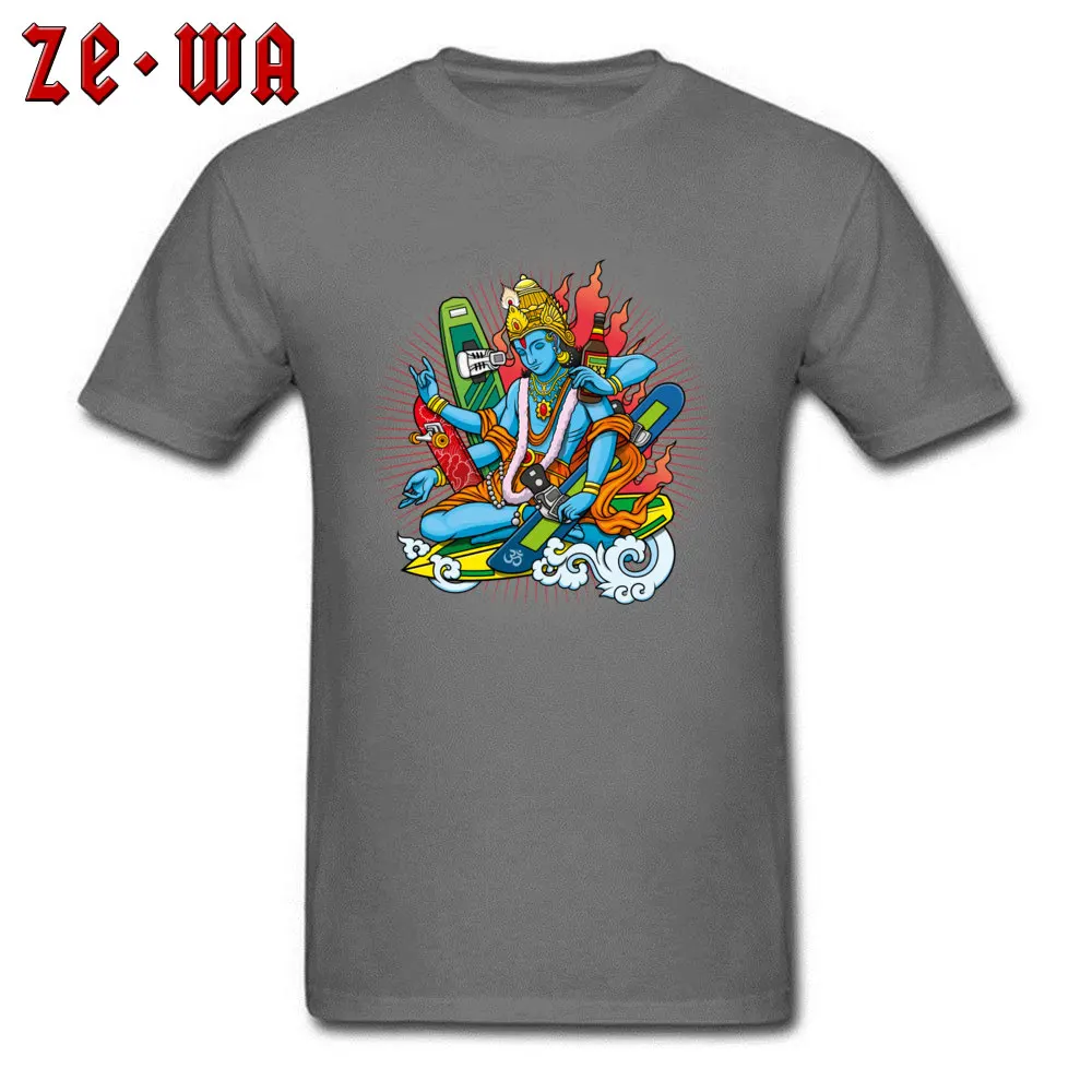 Boarding Vishnu Cotton Fabric Male Short Sleeve Tops Shirt Design Summer/Autumn T-Shirt cosie Sweatshirts Cute Crew Neck Boarding Vishnu carbon