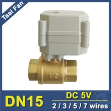 TF15-B2-C NPT/BSP 1/2 ''латунь DN15 Электрический привод клапан с индикатором положения DC5V 2/3/5/7 провода моторизованный On/Off клапан