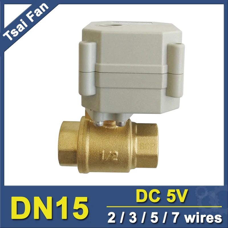 Tf15b2c Npt/bsp 1/2'' Brass Dn15 Electric Actuator Valve Wtih Position Indicator Dc5v 2/3/5/7