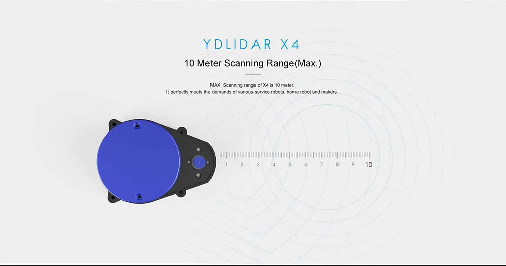 LIDAR-053 EAI YDLIDAR X4 лазерный радар-сканер LIDAR начиная модуль датчика 10 м 5 к диапазон частоты EAI YDLIDAR-X4