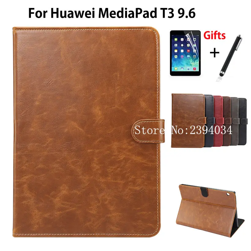 Роскошный чехол для huawei MediaPad T3 10 AGS-W09 AGS-L09 AGS-L03 9," Smart Cover Чехол Funda для чехол для игровой площадки 2 9,6+ Защитная пленка на экран+ подставка для ручек