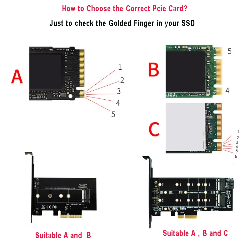 Адаптер M.2 PCIe M2 NGFF SSD NVME M Key на базе SATA B к PCI e 3 0 X4 X8 X16 2230 2280 Размер ssd Контроллер