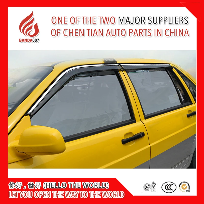 

4 Piece Injection molding trim vent shade rain sun wind deflector window visor for Santana