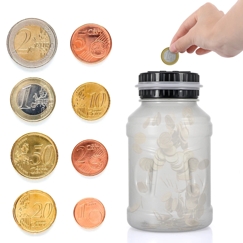 

2.5L Piggy Bank Counter Coin Electronic Digital LCD Counting Coin Money Saving Box Jar Coins Storage Box For Dollar EURO Pound