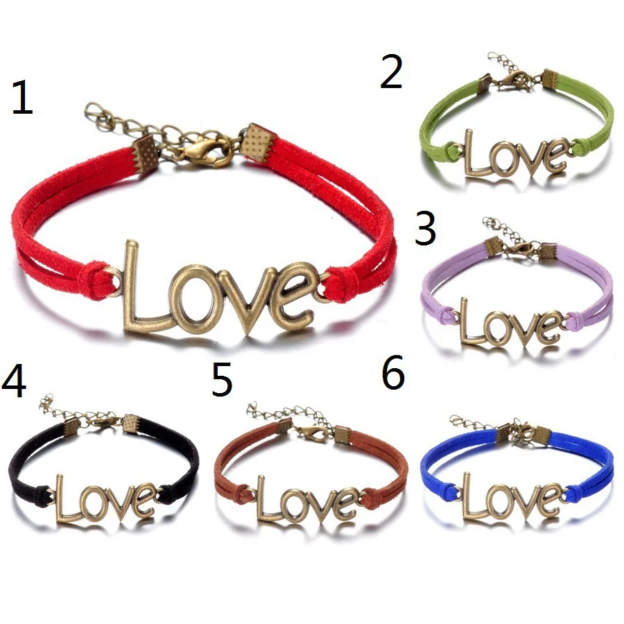 Love European Various Colors Fashion Handmade Infinity leather Bracelets for Men Jewelry Women