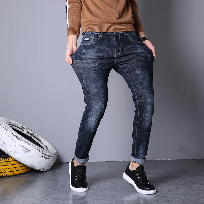 

New Men Warm Jeans High Quality Famous Slim Male Denim Jeans Long Trouser plus size 38